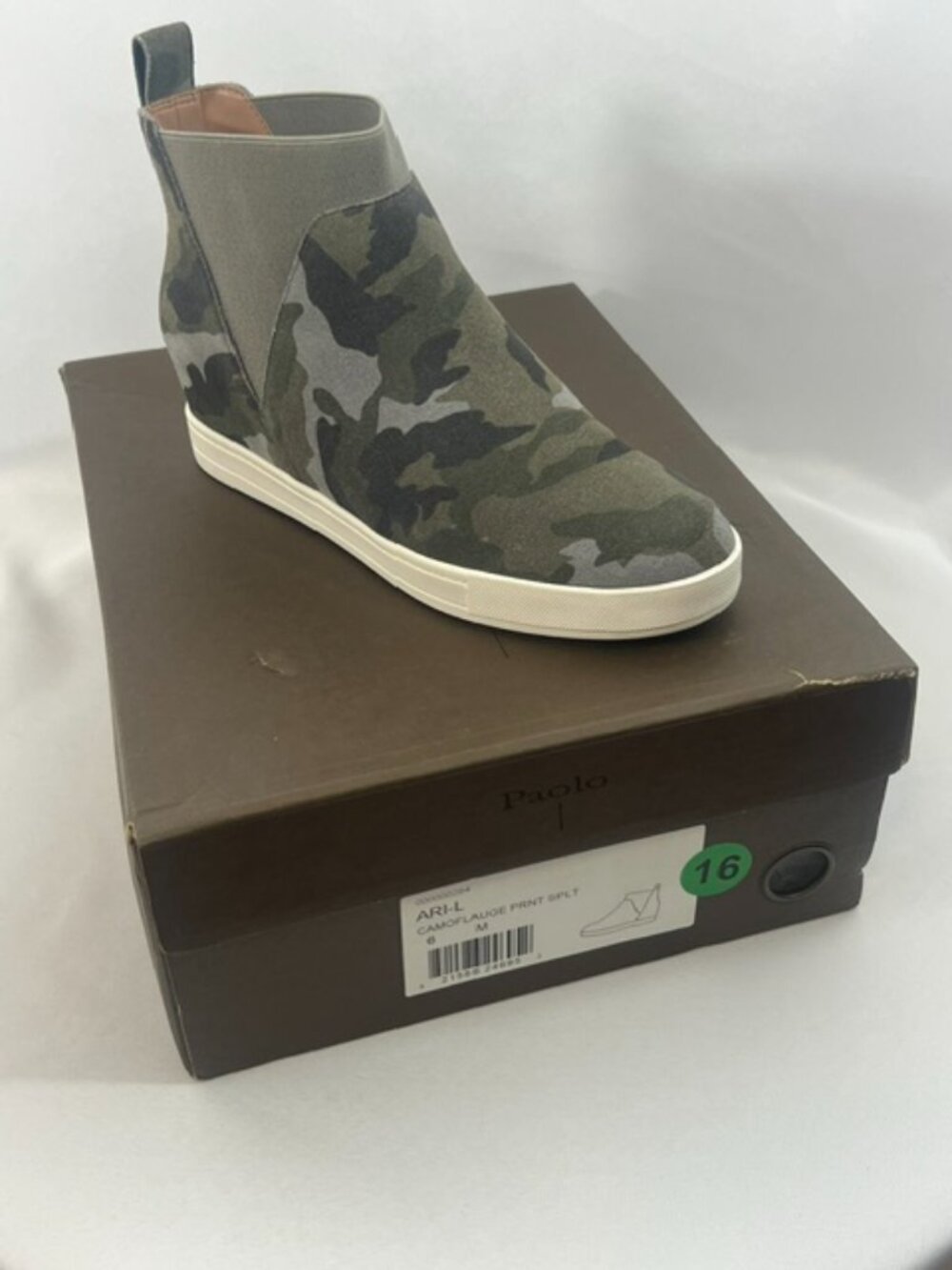 Linea Paolo ARI-L Camoflauge Print Sneaker Boot- Size 6